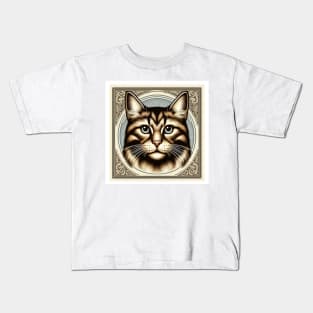 cat portrait t-shirt Kids T-Shirt
